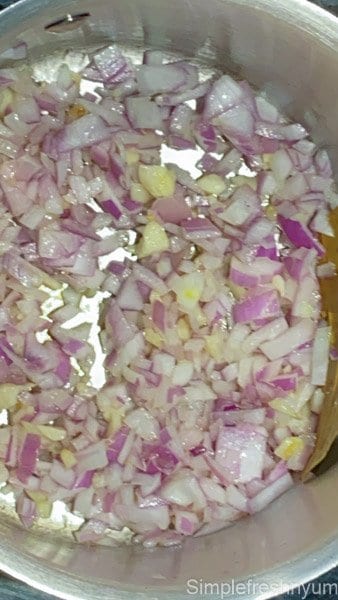 Added diced onions to the pot
