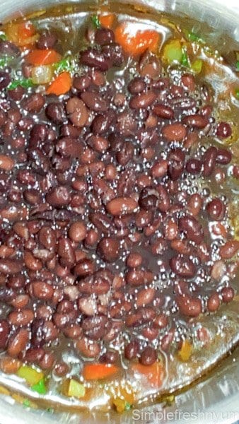 Added black beans to the pot